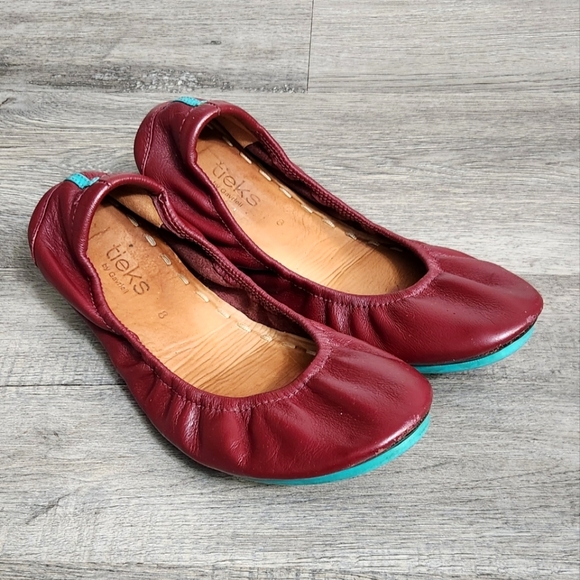 Tieks Gavrieli Ballet Flats Burgundy Red Leather Flats - Picture 8 of 15